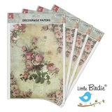 Load image into Gallery viewer, Little Birdie Decoupage Paper A4 - Pack of 4 (16 Sheets Total) | Craft Paper for DIY, Home Decor, and Mixed Media Art - (Fairy Blossom)