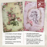 Load image into Gallery viewer, Little Birdie Decoupage Paper A4 - Pack of 4 (16 Sheets Total) | Craft Paper for DIY, Home Decor, and Mixed Media Art - (Fairy Blossom)