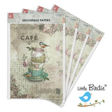 Load image into Gallery viewer, Little Birdie Decoupage Paper A4 - Pack of 4 (16 Sheets Total) | Craft Paper for DIY, Home Decor, and Mixed Media Art - (Birdie CAF)