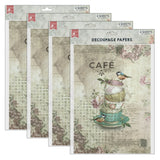 Load image into Gallery viewer, Little Birdie Decoupage Paper A4 - Pack of 4 (16 Sheets Total) | Craft Paper for DIY, Home Decor, and Mixed Media Art - (Birdie CAF)