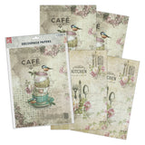 Load image into Gallery viewer, Little Birdie Decoupage Paper A4 - Pack of 4 (16 Sheets Total) | Craft Paper for DIY, Home Decor, and Mixed Media Art - (Birdie CAF)