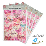 Load image into Gallery viewer, Decoupage Paper A4 4/Pkg -  Butterfly Flight