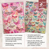 Load image into Gallery viewer, Decoupage Paper A4 4/Pkg -  Butterfly Flight