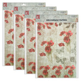 Load image into Gallery viewer, Little Birdie Decoupage Paper A4 - Pack of 4 (16 Sheets Total) | Craft Paper for DIY, Home Decor, and Mixed Media Art - (Poppy Grace)