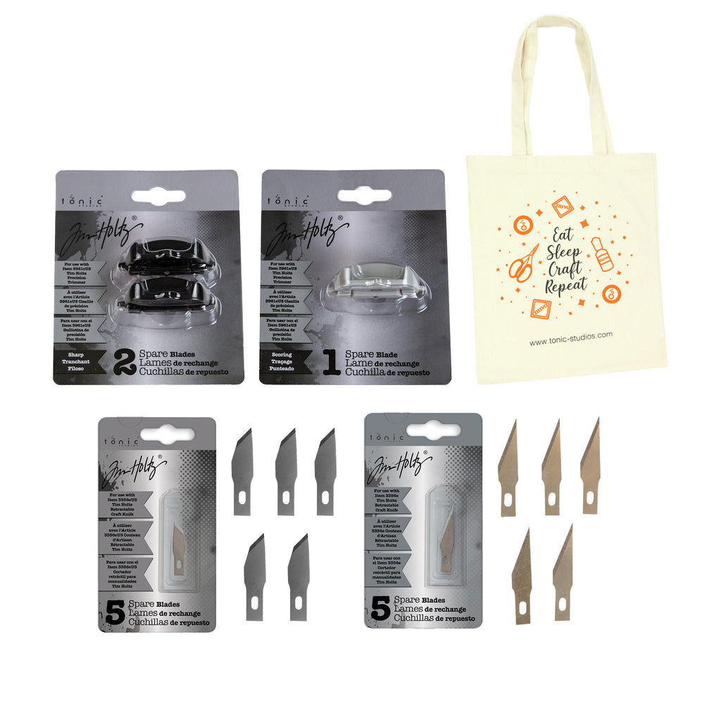 Spare Tim Holtz Craft Knife & Trimmer Blades With a Handy Tote Bag