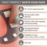 Load image into Gallery viewer, Craft Perfect Adhesives Craft Perfect - Adhesives - Dimensional Foam Pads - White -  12mm (96 pads)  - 9751e