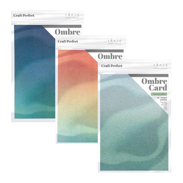 Craft Perfect Bundle Craft Perfect - Ombre Glitter Cardstock Bundle 1 - DB156