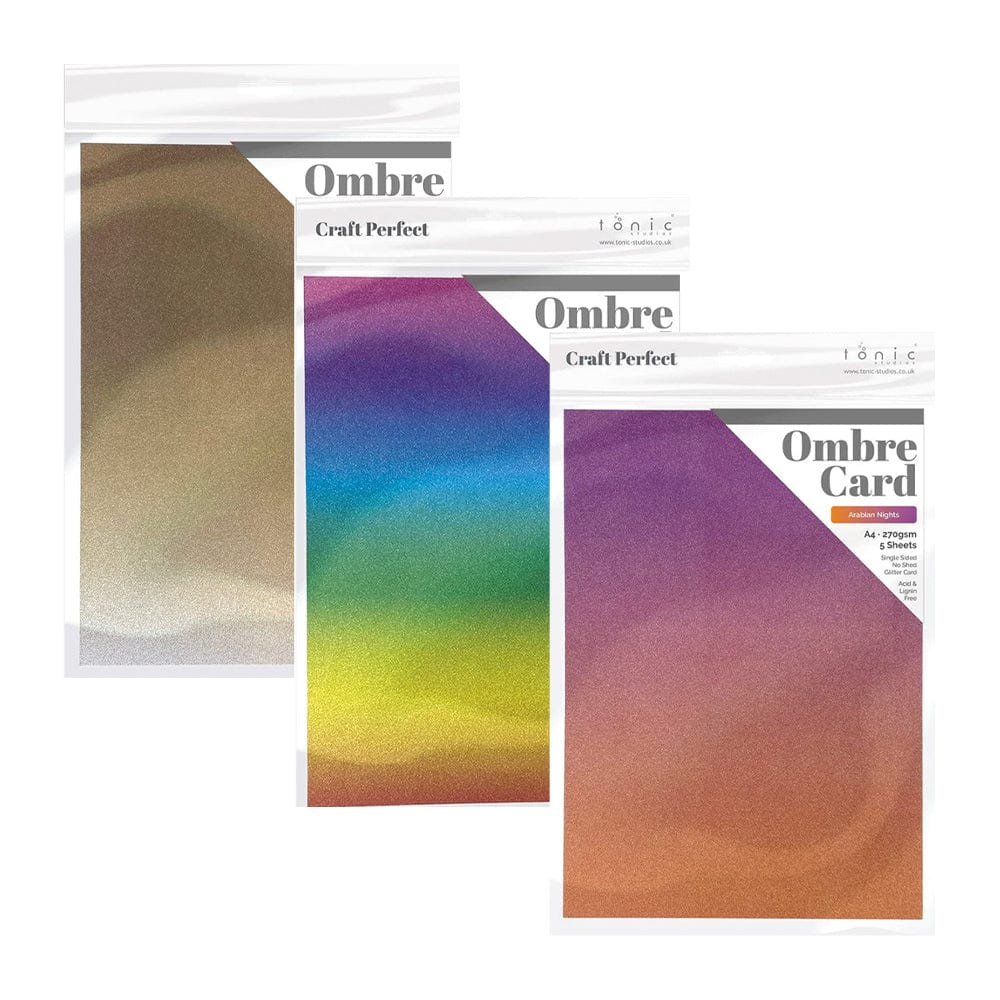 Craft Perfect Bundle Craft Perfect - Ombre Glitter Cardstock Bundle 2 - DB157