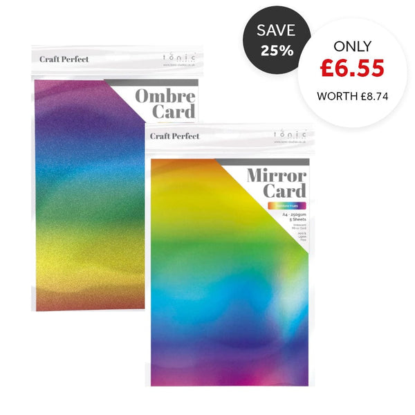 Craft Perfect bundle Glitter & Mirror Cardstock - Prismatic Collection