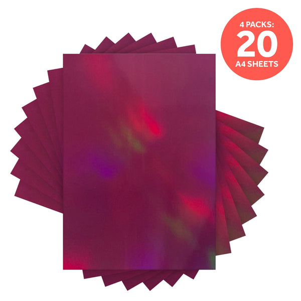 Craft Perfect bundle Multipack of 4 Iridescent Mirror Card - Purple Rain - 9773e4