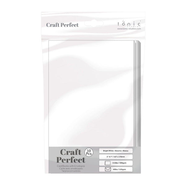 Craft Perfect Card Blanks & Envelopes Craft Perfect - 10 Pack Bright White Card Blanks & Envelopes 5" x 7" - 9279e