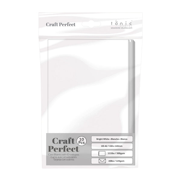 Craft Perfect Card Blanks & Envelopes Craft Perfect - 10 Pack Bright White Card Blanks & Envelopes US A2 - 9253e