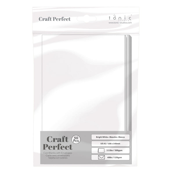 Craft Perfect Card Blanks & Envelopes Craft Perfect - 50 Pack Bright White Card Blanks & Envelopes US A2 - 9256E