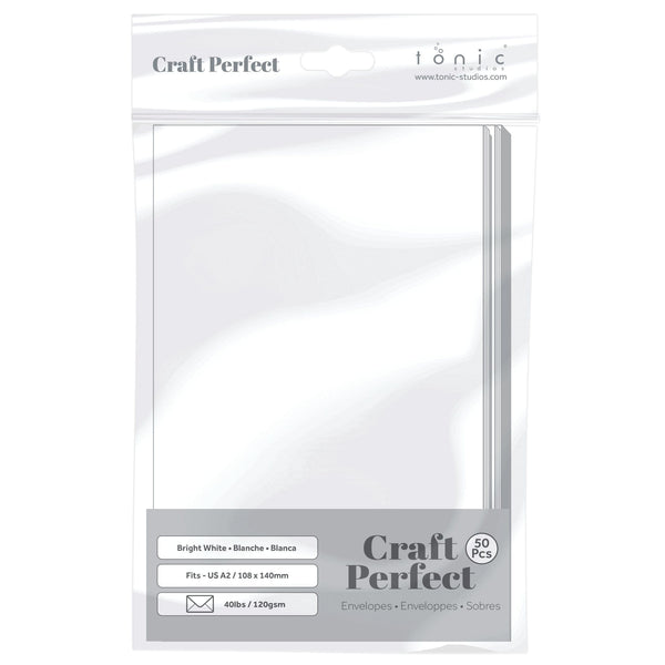 Craft Perfect Card Blanks & Envelopes Craft Perfect - 50 Pack Bright White Envelopes US A2 - 9257E