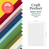 Load image into Gallery viewer, Craft Perfect Classic Card Classic Card  - Bright White - Weave Textured - A4 - 9016e10