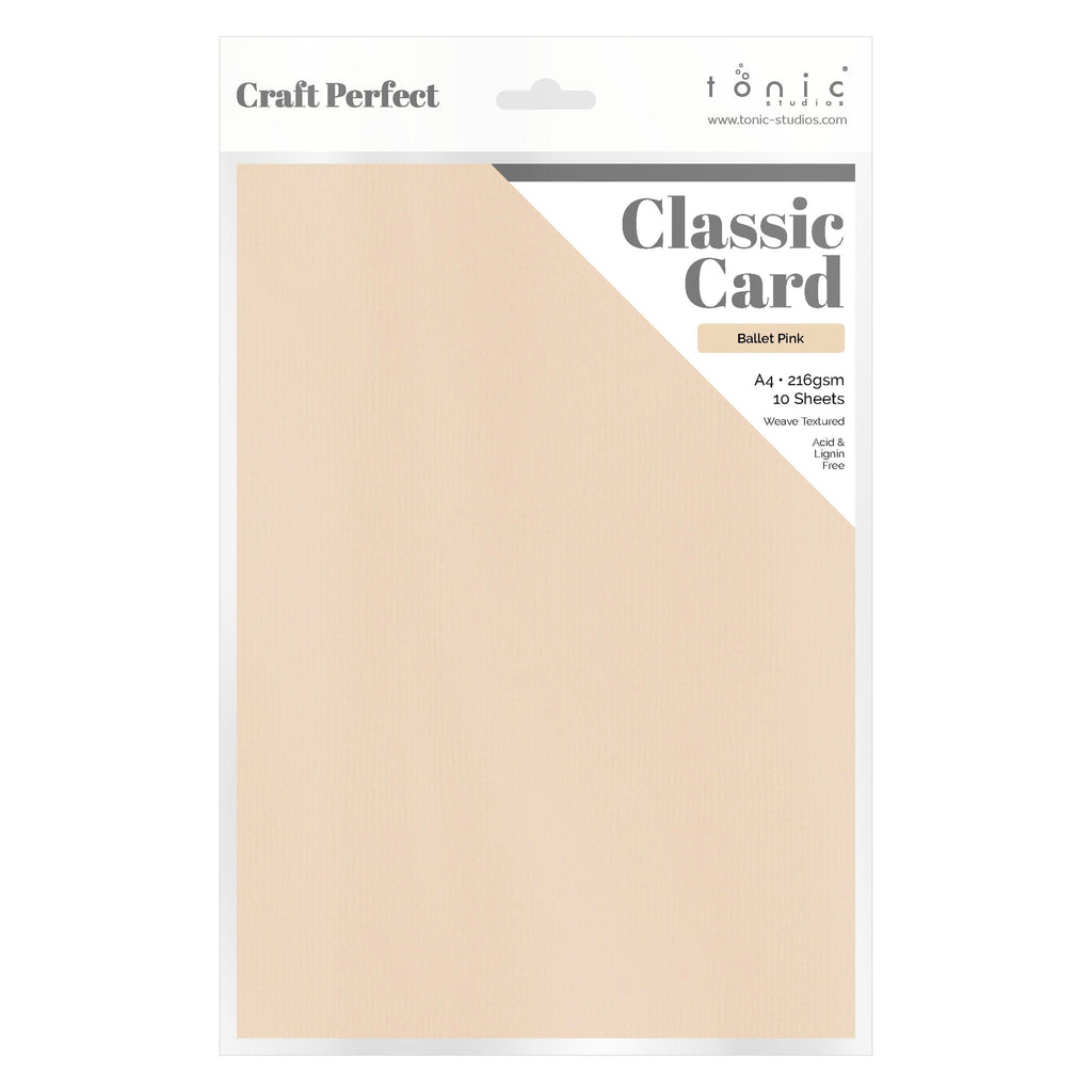 Craft Perfect Classic Card Craft Perfect - Classic Card  - Ballet Pink - Weave Textured - A4(10/PK) - 9089e