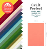 Load image into Gallery viewer, Craft Perfect Classic Card Craft Perfect - Classic Card  - Coral Pink - Weave Textured - A4(10/PK) - 9063e