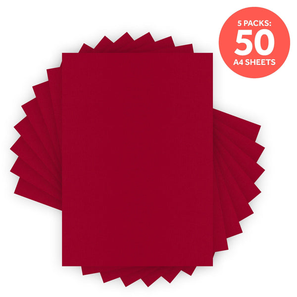 Craft Perfect Classic Card Multipack of 5 - Classic Card - Cherry Red - A4 - 9076E5