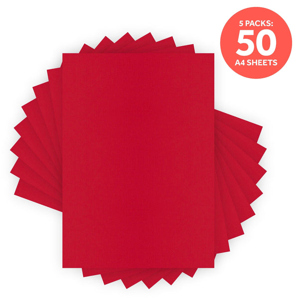 Craft Perfect Classic Card Multipack of 5 - Classic Card - Chilli Red - A4 - 9075E5