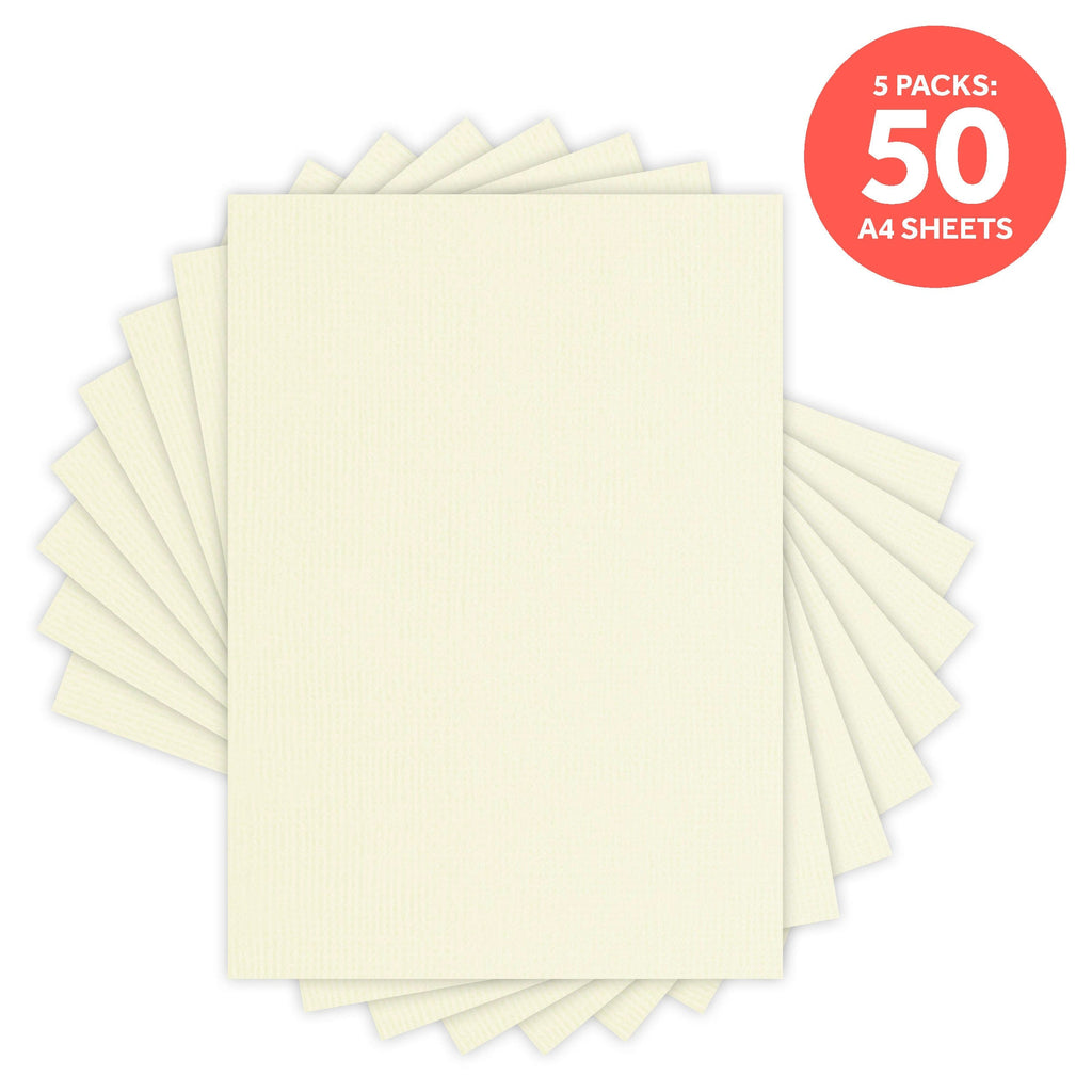 Craft Perfect Classic Card Multipack of 5- Classic Card - Ivory White - A4 - 9015E5