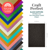 Load image into Gallery viewer, Craft Perfect Glitter Card Craft Perfect - Glitter Card - Black Sapphire	A4 - 250gsm - 5 Sheets - 9943E