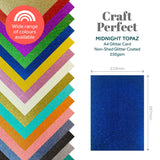 Load image into Gallery viewer, Craft Perfect Glitter Card Craft Perfect - Glitter Card - Midnight Topaz - A4 (5/PK) - 9947e