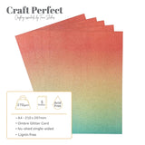 Load image into Gallery viewer, Craft Perfect Glitter Card Craft Perfect - Ombre Glitter Card - Mermaid Shimmer - A4 (5/PK) - 8894E