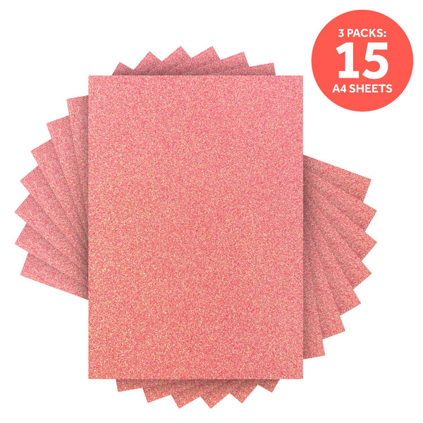 Craft Perfect Glitter Card Multipack of 3 Glitter Card - Candy Floss - A4 - 9951E3