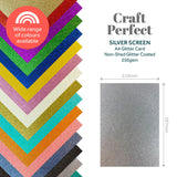 Load image into Gallery viewer, Craft Perfect Glitter Card Multipack of 3 Glitter Card - Silver Screen - A4 - 9941E3