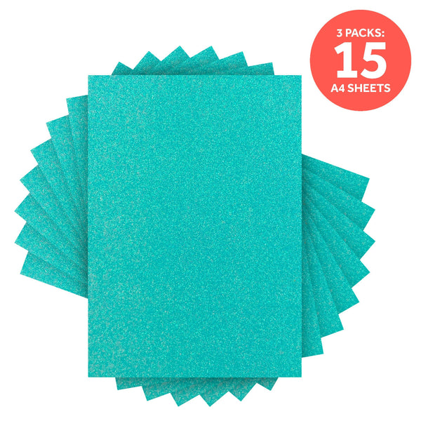 Craft Perfect Glitter Card Multipack of 3 Glitter Card - Tropical Tide - A4 - 9950E3