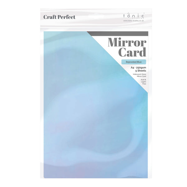 Craft Perfect Iridescent Mirror Card Craft Perfect - High Gloss Iridescent Mirror Card - Bejeweled Blue - A4 (5/PK) - 8720E