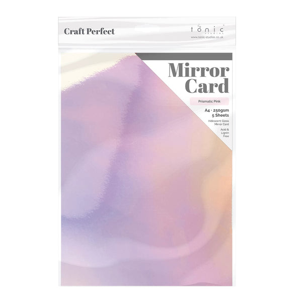 Craft Perfect Iridescent Mirror Card Craft Perfect - High Gloss Iridescent Mirror Card - Prismatic Pink - A4 (5/PK) - 8721E