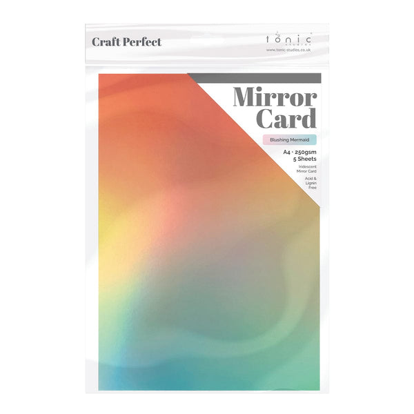 Craft Perfect Iridescent Mirror Card Craft Perfect - Iridescent Mirror Card - Blushing Mermaid - A4 (5/PK) - 9781e