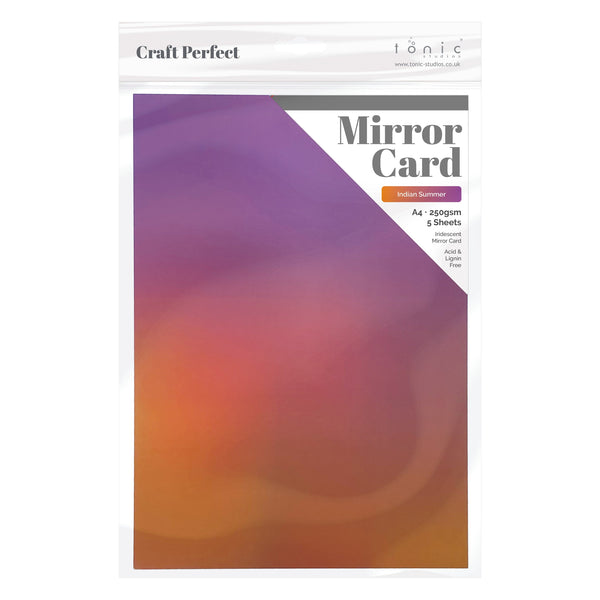 Craft Perfect Iridescent Mirror Card Craft Perfect - Iridescent Mirror Card - Indian Summer - A4 (5/PK) - 9782e