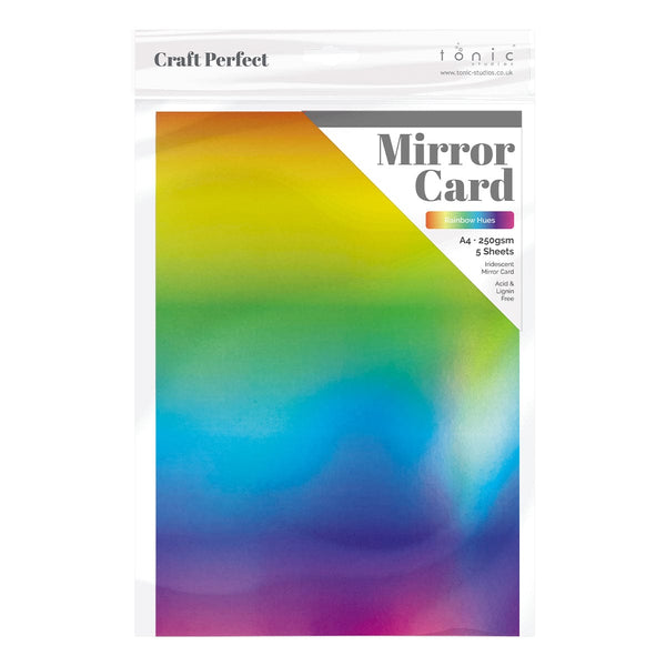 Craft Perfect Iridescent Mirror Card Craft Perfect - Iridescent Mirror Card - Rainbow Hue - A4 (5/PK) - 9779e