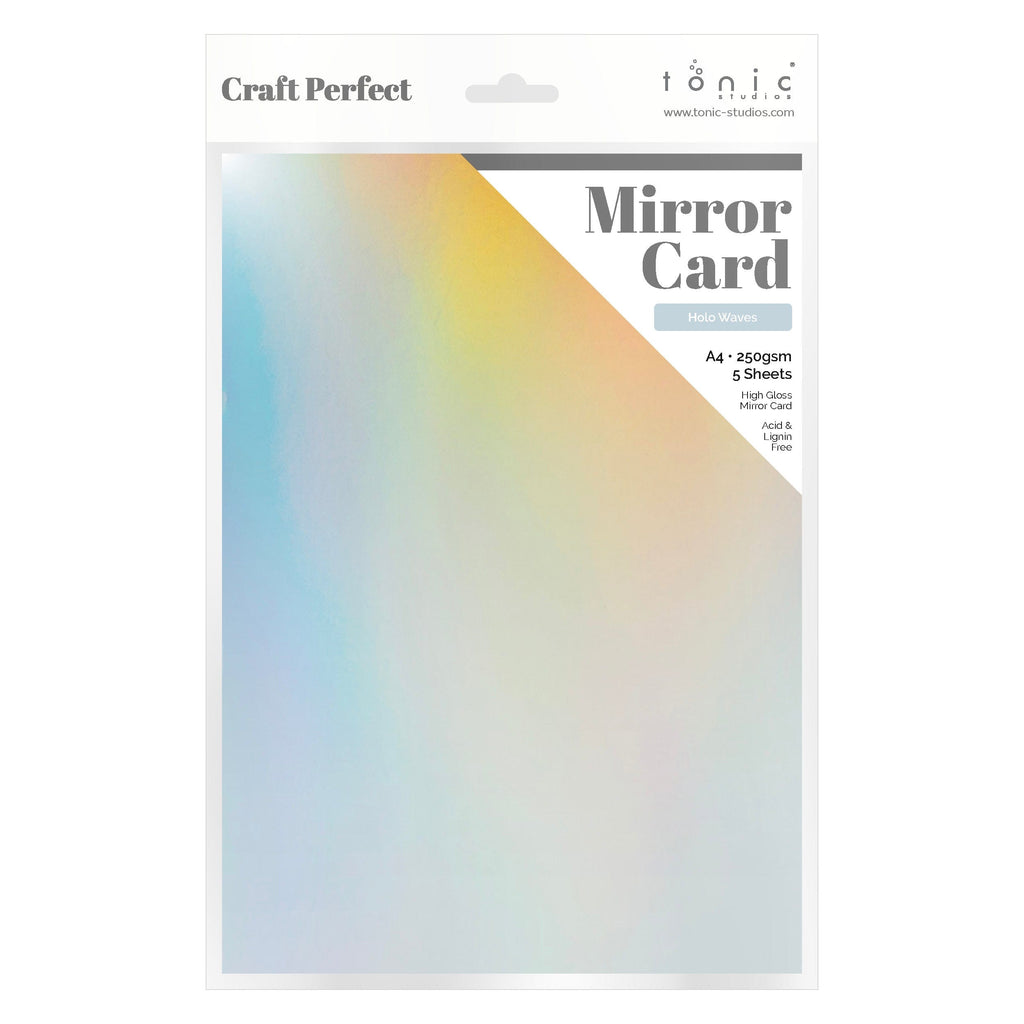 Craft Perfect Iridescent Mirror Card Craft Perfect - Mirror Card - High Gloss - Holo Waves - A4 (5/PK) - 9448e