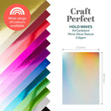 Load image into Gallery viewer, Craft Perfect Iridescent Mirror Card Craft Perfect - Mirror Card - High Gloss - Holo Waves - A4 (5/PK) - 9448e