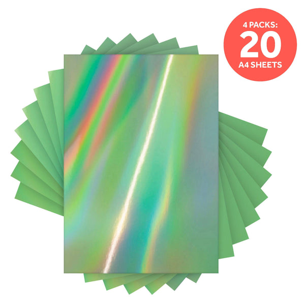 Craft Perfect Iridescent Mirror Card Multipack of 4 Iridescent Mirror Card - Water Sprite - A4 - 9776E4