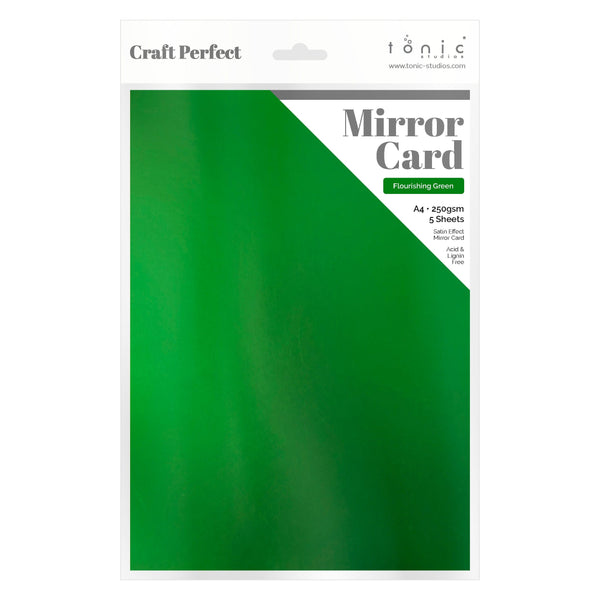 Craft Perfect Mirror Card Craft Perfect - Mirror Card - Satin Effect - Flourishing Green - A4 - 5 Pack - 9478E