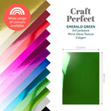 Load image into Gallery viewer, Craft Perfect Mirror Card Multipack of 4 Mirror Card -Emerald Green A4 - 9439E4