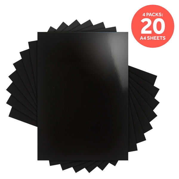 Craft Perfect Mirror Card Multipack of 4 Mirror Card -Glossy Black A4 - 9444E4