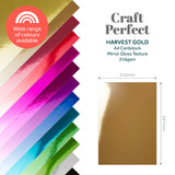 Load image into Gallery viewer, Craft Perfect Mirror Card Multipack of 4 Mirror Card - High Gloss - Harvest Gold - A4 - 9442E4