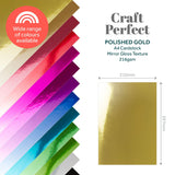 Load image into Gallery viewer, Craft Perfect Mirror Card Multipack of 4 Mirror Card - Polished Gold A4 - 9436E4