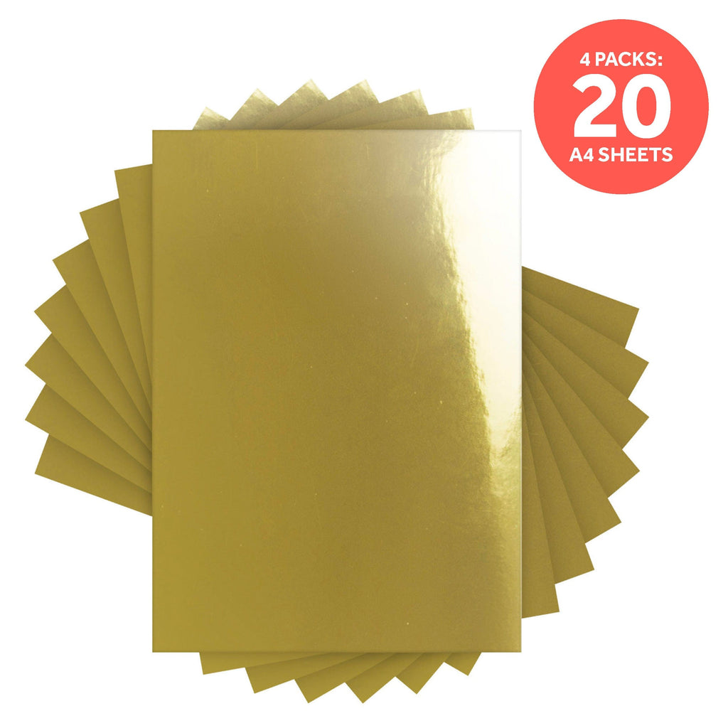 Craft Perfect Mirror Card Multipack of 4 Mirror Card - Polished Gold A4 - 9436E4