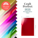 Load image into Gallery viewer, Craft Perfect Mirror Card Multipack of 4 Mirror Card - Ruby Red A4 - 9438E4