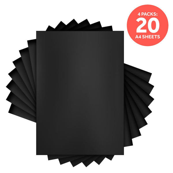 Craft Perfect Mirror Card Multipack of 4 Mirror Card - Satin Effect -Black Velvet - A4 - 9474E4