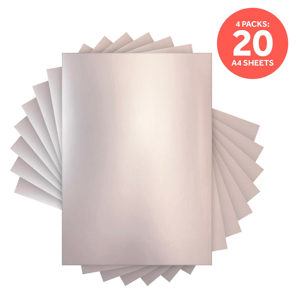 Craft Perfect Mirror Card Multipack of 4 Mirror Card - Satin Effect - Frosted Silver - A4 - 9467E4