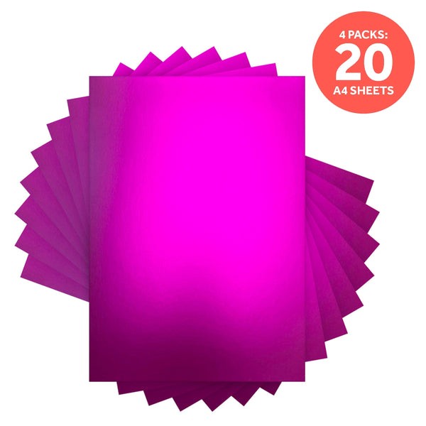 Craft Perfect Mirror Card Multipack of 4 Mirror Card - Satin Effect -Purple Mist- A4 - 9470E4