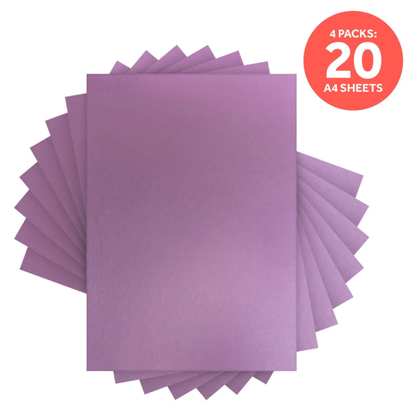 Craft Perfect Mirror Card Multipack of 4 Mirror Card - Satin Effect - Soft Amethyst - A4 - 9480E4