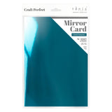 Load image into Gallery viewer, Craft Perfect Mirror Card Pack of 4 Mirror Card - High Gloss - Turkish Turquoise - A4- 8701E4